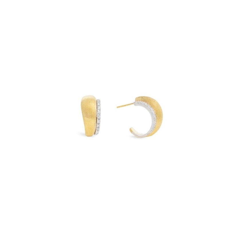 Marco Bicego Jewelry - Lucia 18K Yellow Gold and Diamond Small Hoop Earrings | Manfredi Jewels