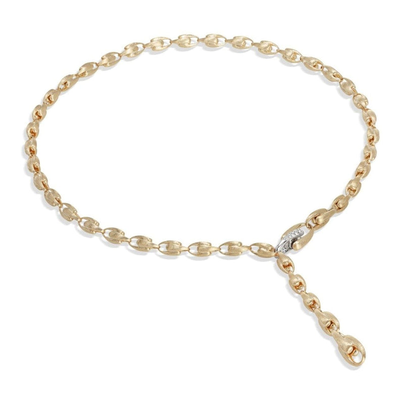 Marco Bicego Jewelry - Lucia Collection 18K Yellow Gold and Diamond Lariat Necklace | Manfredi Jewels