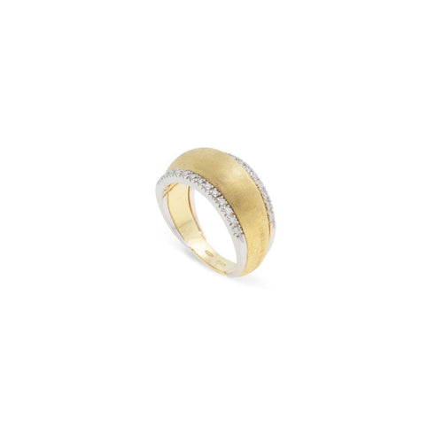 Marco Bicego Jewelry - Lucia Collection 18K Yellow Gold Double Diamond Row Dome Ring | Manfredi Jewels