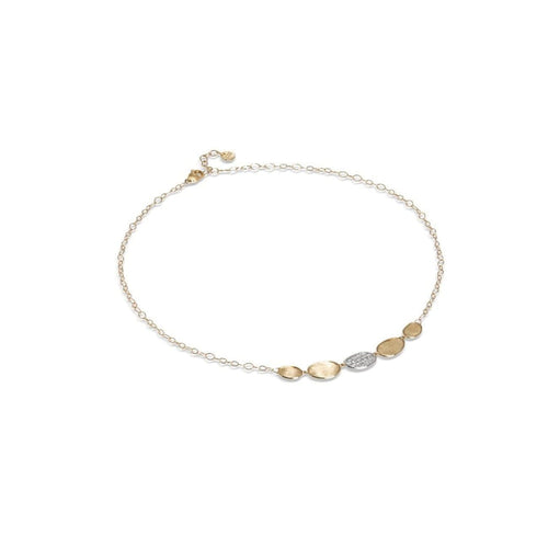 Marco Bicego Jewelry - Lunaria Collection 18K Yellow Gold and Diamond Petite Half Collar Necklace | Manfredi Jewels
