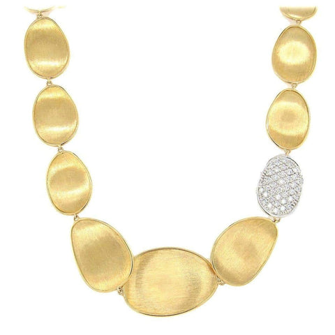 Lunaria Yellow Gold Pave Diamond Necklace