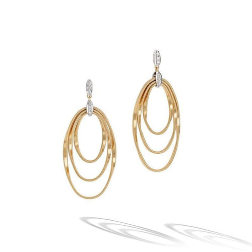 Marco Bicego Jewelry - Marrakech Onde Collection 18K Yellow Gold and Diamond Concentric Earring | Manfredi Jewels