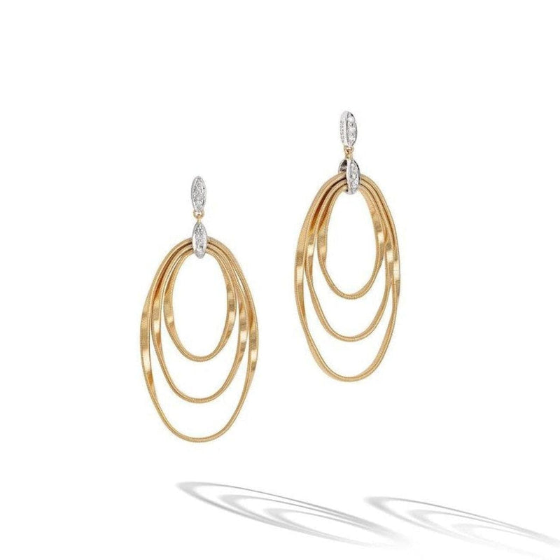 Marco Bicego Jewelry - Marrakech Onde Collection 18K Yellow Gold and Diamond Concentric Earring | Manfredi Jewels