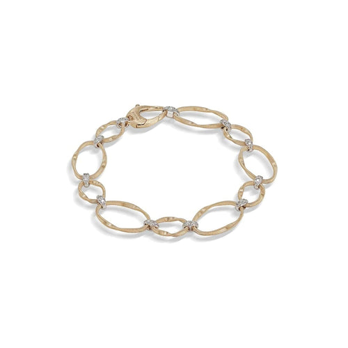 Marco Bicego Jewelry - Marrakech Onde Collection 18K Yellow Gold and Diamond Flat Link Bracelet | Manfredi Jewels