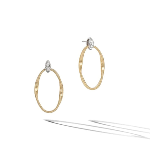Marrakech Onde Collection 18K Yellow Gold and Diamond Link Stud