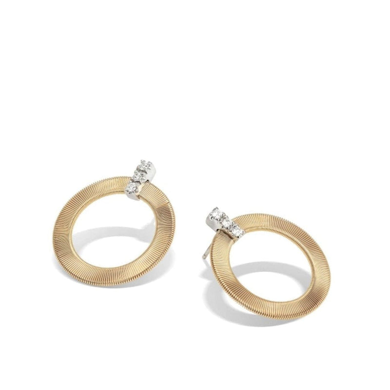 Marco Bicego Jewelry - Masai Collection 18K Yellow Gold And Diamond Front Facing Hoops | Manfredi Jewels