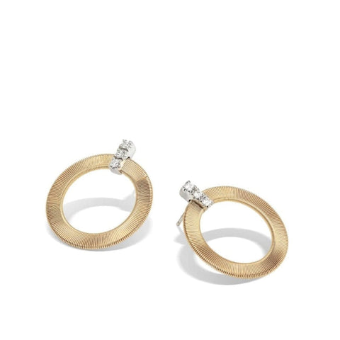 Masai Collection 18K Yellow Gold And Diamond Front Facing Hoops