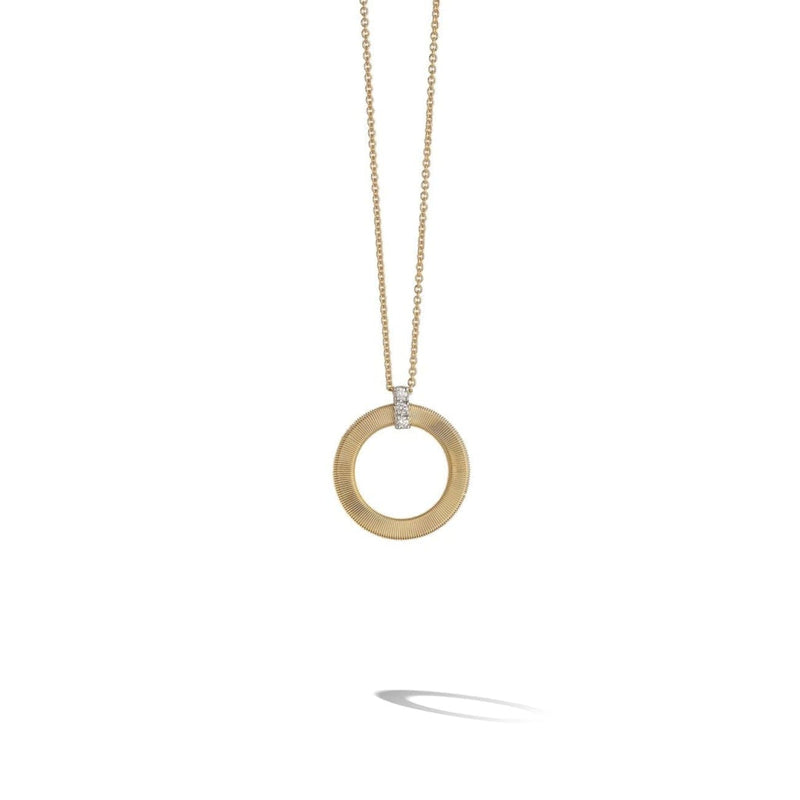 Marco Bicego Jewelry - Masai Collection 18K Yellow Gold and Diamond Single Circle Short Necklace | Manfredi Jewels