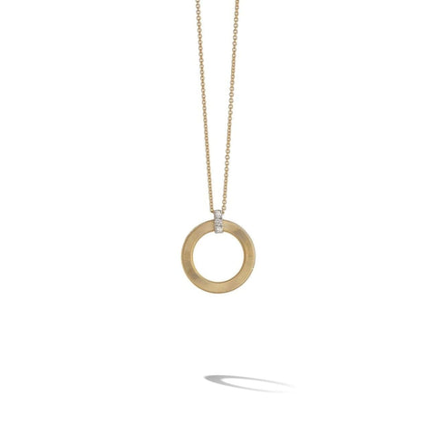 Masai Collection 18K Yellow Gold and Diamond Single Circle Short Necklace