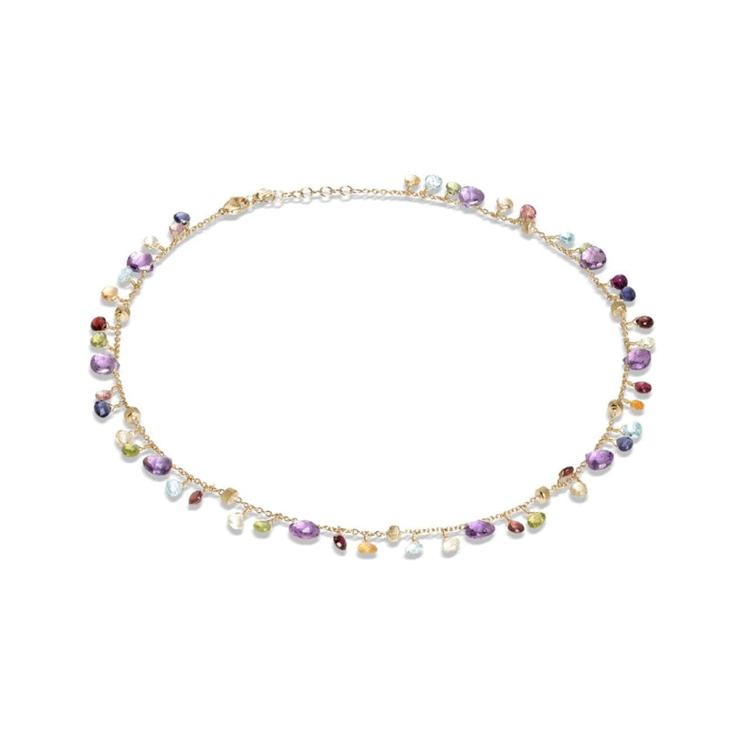 Marco Bicego Jewelry - Paradise Collection 18K Yellow Gold Amethyst and Mixed Gemstone Single Strand Necklace | Manfredi Jewels