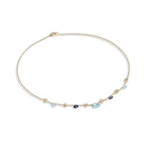 Marco Bicego Jewelry - Paradise Collection 18K Yellow Gold Iolite and Blue Topaz Short Necklace | Manfredi Jewels