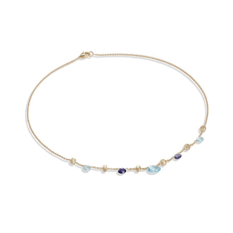 Paradise Collection 18K Yellow Gold Iolite and Blue Topaz Short Necklace