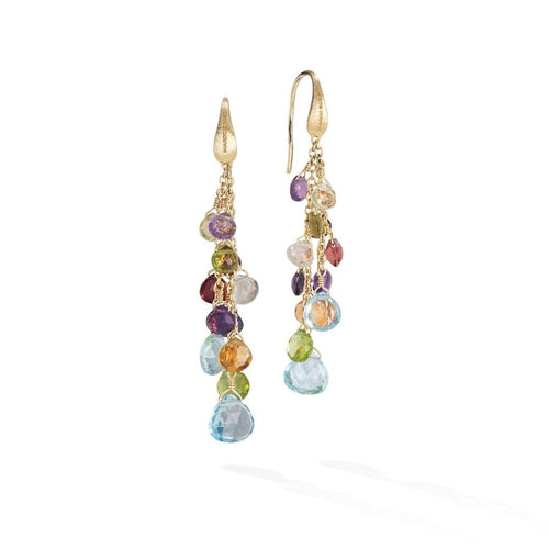 Marco Bicego Jewelry - Paradise Collection 18K Yellow Gold Mixed Gemstone Multi Strand Earrings | Manfredi Jewels