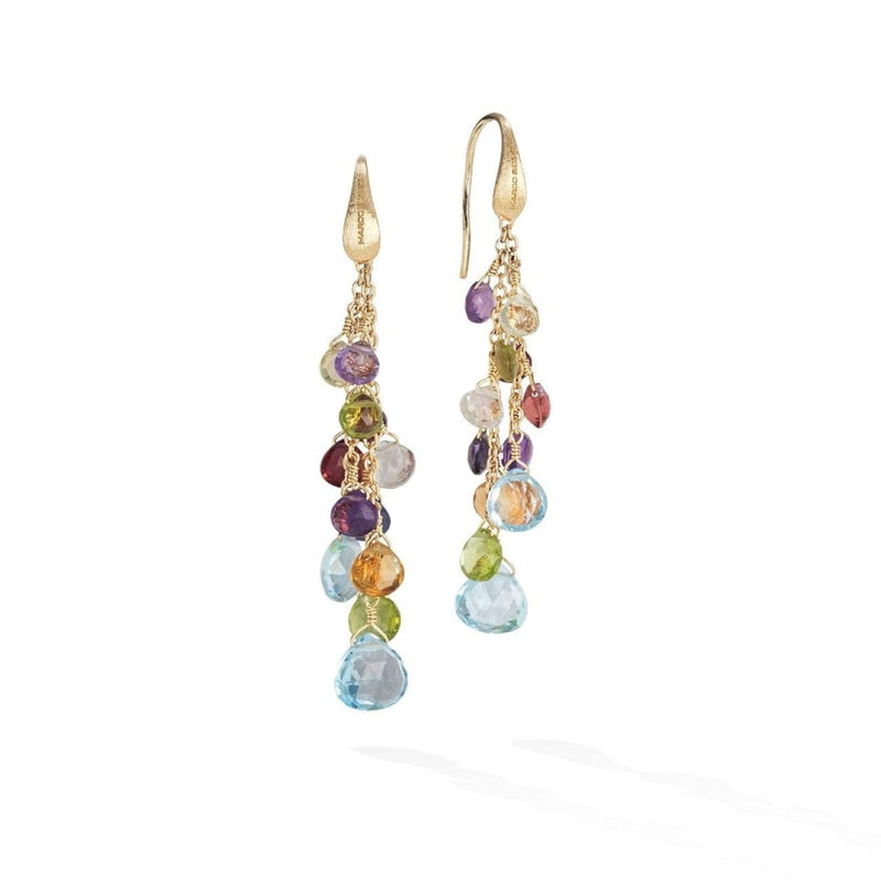 Marco Bicego Jewelry - Paradise Collection 18K Yellow Gold Mixed Gemstone Multi Strand Earrings | Manfredi Jewels
