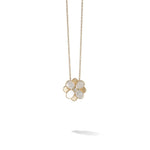 Marco Bicego Jewelry - Petali Collection 18K Yellow Gold and White Mother of Pearl Small Flower Pendant | Manfredi Jewels