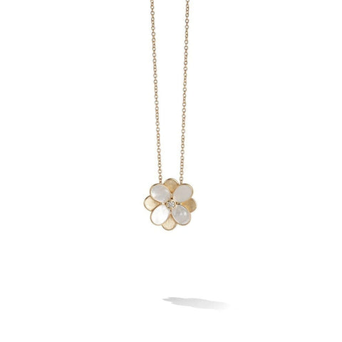 Petali Collection 18K Yellow Gold and White Mother of Pearl Small Flower Pendant