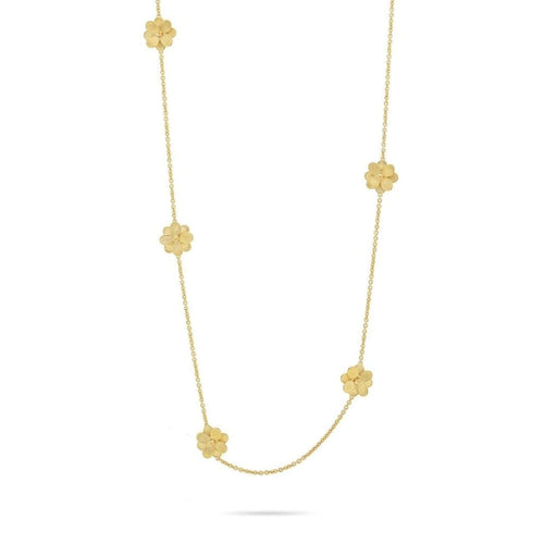 Marco Bicego Jewelry - Petali Collection 18K Yellow Gold Long Flower Necklace | Manfredi Jewels