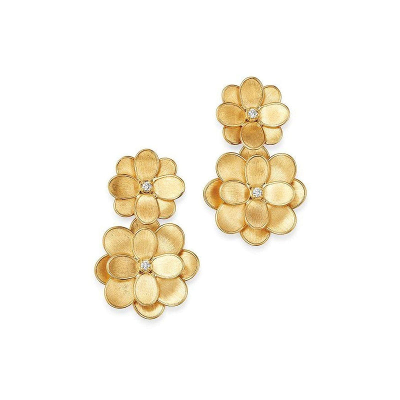Marco Bicego Jewelry - Petali Double Flower Drop Earrings | Manfredi Jewels