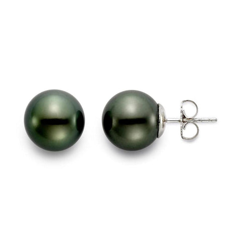 11MM TAHITIAN CULTURED PEARL STUD EARRINGS