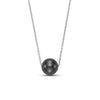 Mastoloni Jewelry - 14KT WHITE GOLD 7.5 - 8MM FLOATING BLACK TAHITIAN PEARL NECKLACE | Manfredi Jewels