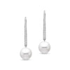 Mastoloni Jewelry - 14KT WHITE GOLD 8.5-9MM PEARL DROP EARRINGS SET WITH 0.16CTS OF DIAMONDS | Manfredi Jewels