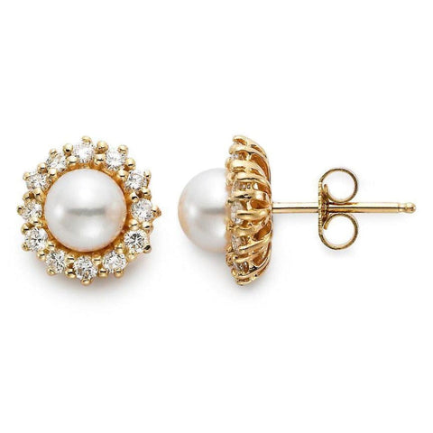 HALO CULTURED PEARL STUD EARRINGS