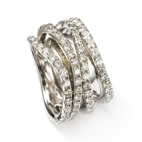 Aspis spinner ring in 18KT white gold and white diamonds