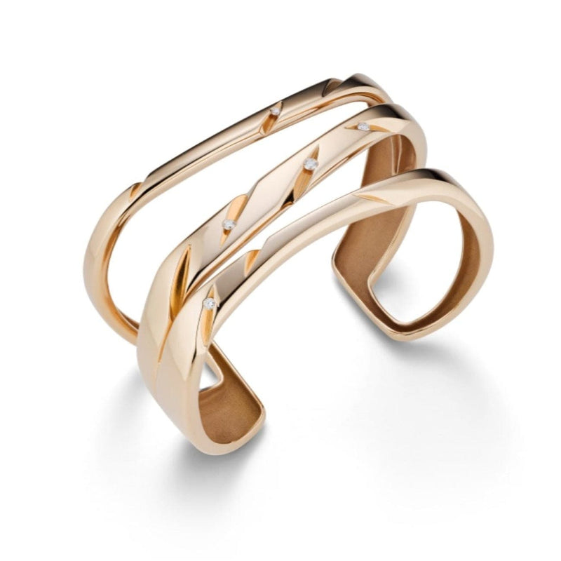 Mattioli Jewelry - CUTS cuff in rose gold and white diamonds | Manfredi Jewels