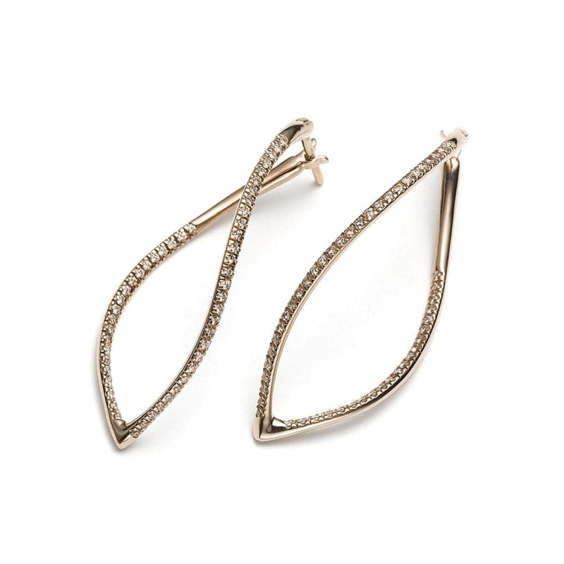 Mattioli Jewelry - Navette Earrings in rose gold and brown diamonds | Manfredi Jewels