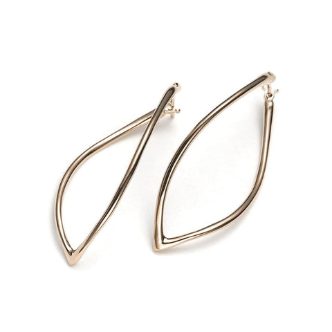 Navette Earrings in yellow gold