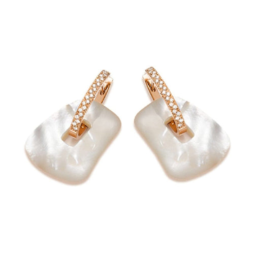 Mattioli Jewelry - PUZZLE BIG EARRINGS IN ROSE GOLD AND WHITE DIAMONDS | Manfredi Jewels