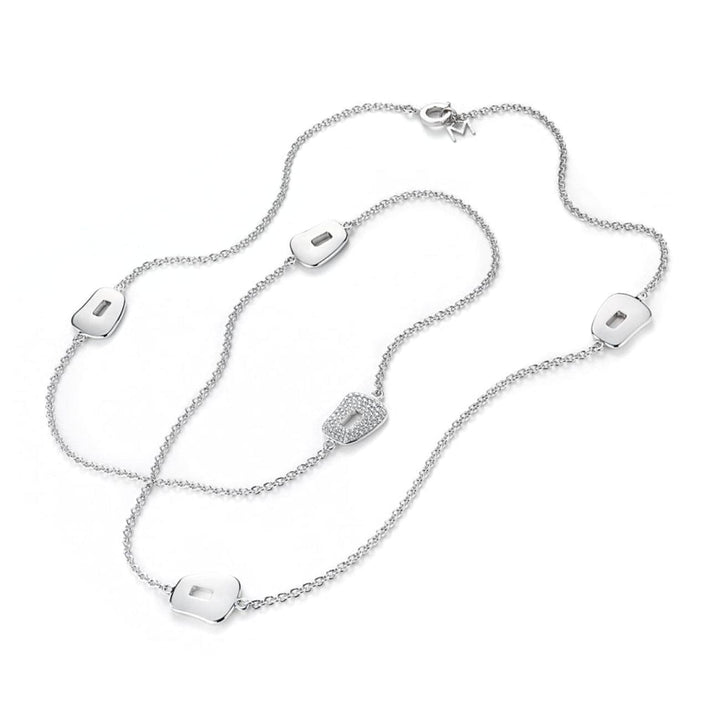 Mattioli Jewelry - Puzzle chanel necklace in white gold and white diamonds | Manfredi Jewels