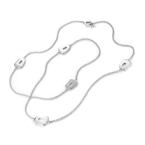 Mattioli Jewelry - Puzzle chanel necklace in white gold and diamonds | Manfredi Jewels