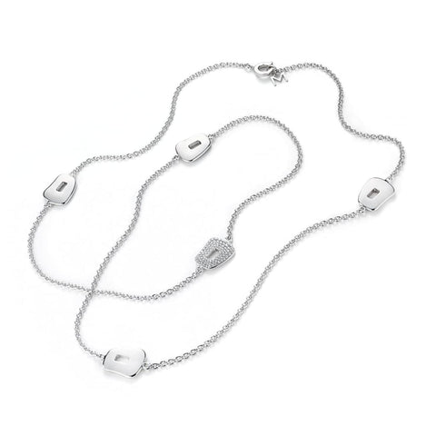 Puzzle chanel necklace in white gold and white diamonds