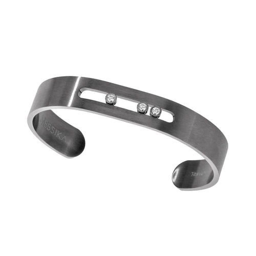 Messika Jewelry - BRACELET DIAMOND GRAPHITE TITANIUM MOVE BANGLE | Manfredi Jewels