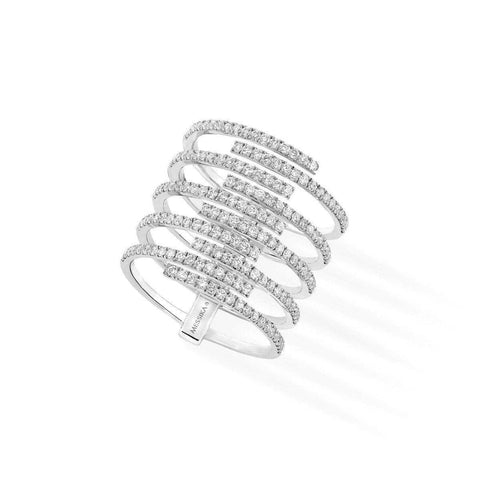 Gatsby 10 Rows Ring - White Gold