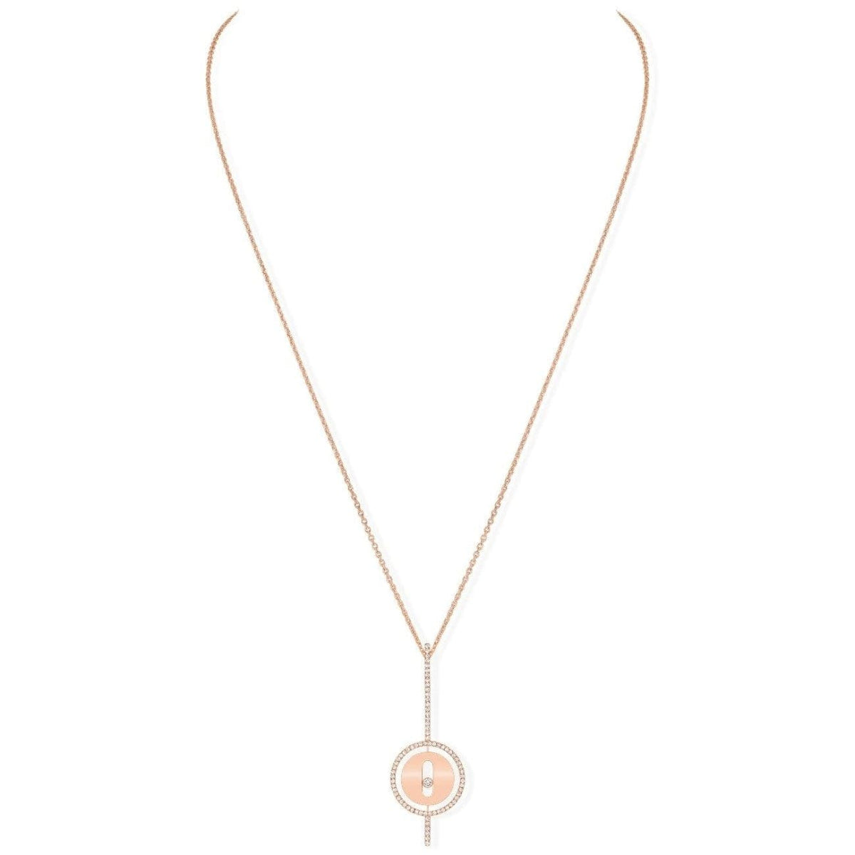 Messika Jewelry - Lucky Move Arrow Necklace - Pink Gold | Manfredi Jewels