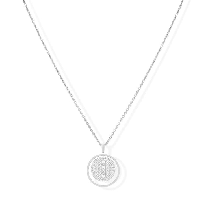 Messika Jewelry - Lucky Move MM Pavé Necklace - White Gold | Manfredi Jewels