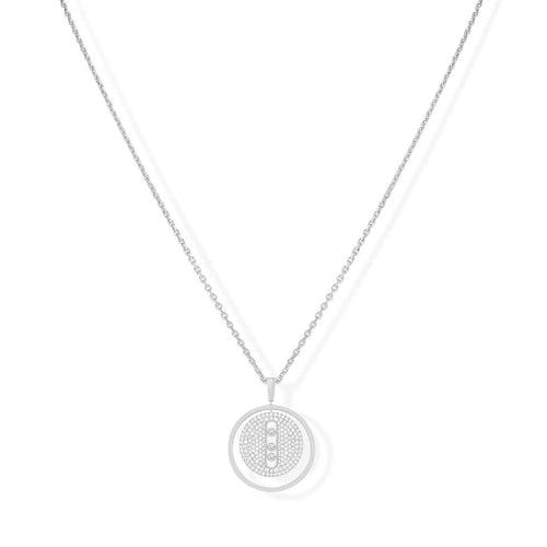Messika Jewelry - Lucky Move MM Pavé Necklace White Gold | Manfredi Jewels