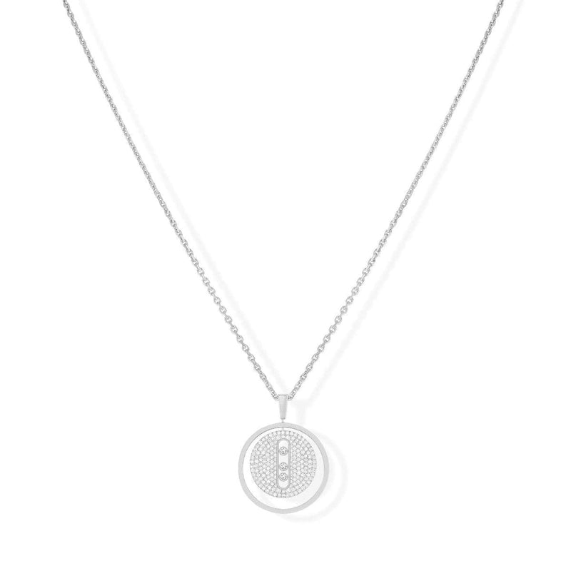 Messika Jewelry - Lucky Move MM Pavé Necklace White Gold | Manfredi Jewels