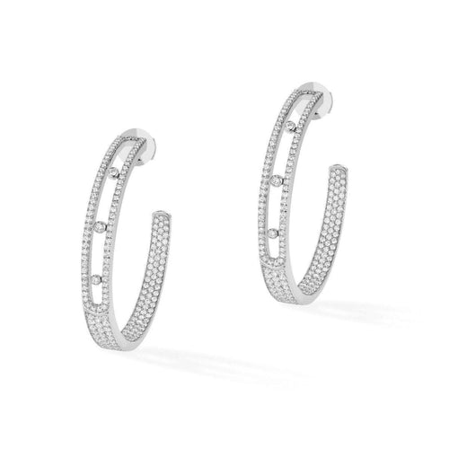 Messika Jewelry - Move Joaillerie Large Pavé Hoop | Manfredi Jewels
