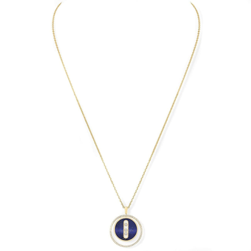 Messika Jewelry - NECKLACE DIAMOND YELLOW GOLD LAPIS LAZULI LUCKY MOVE MM | Manfredi Jewels