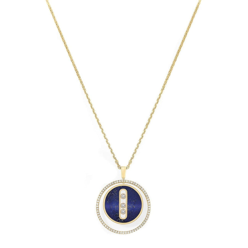 Messika Jewelry - NECKLACE DIAMOND YELLOW GOLD LAPIS LAZULI LUCKY MOVE MM | Manfredi Jewels