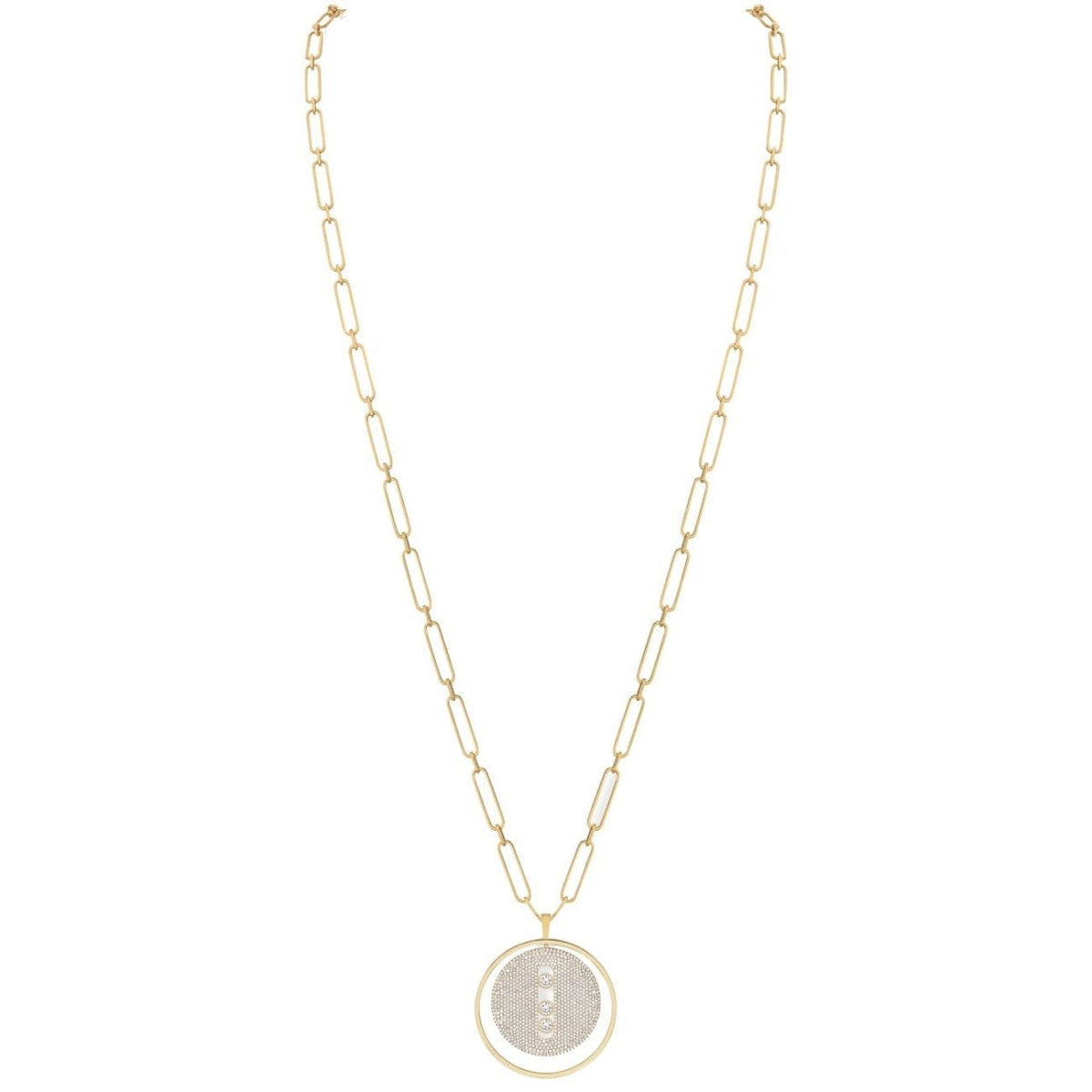 Messika Jewelry - NECKLACE DIAMOND YELLOW GOLD LUCKY MOVE LONG NECKLACE PAVÉ GM | Manfredi Jewels