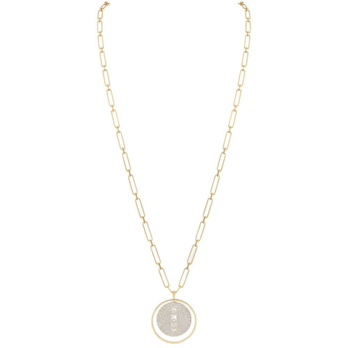 Messika Jewelry - NECKLACE DIAMOND YELLOW GOLD LUCKY MOVE LONG PAVÉ GM | Manfredi Jewels