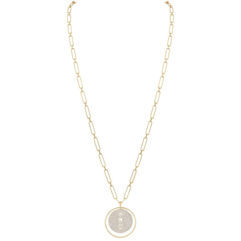 Messika Jewelry - NECKLACE DIAMOND YELLOW GOLD LUCKY MOVE LONG PAVÉ GM | Manfredi Jewels