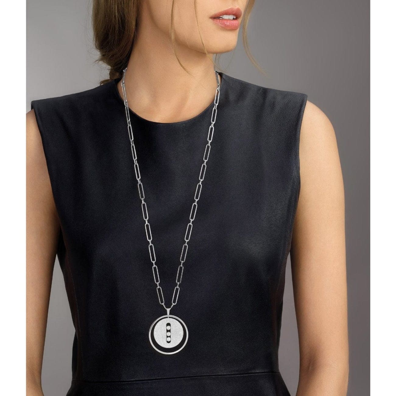 NECKLACE DIAMOND YELLOW GOLD LUCKY MOVE LONG NECKLACE PAVE GM
