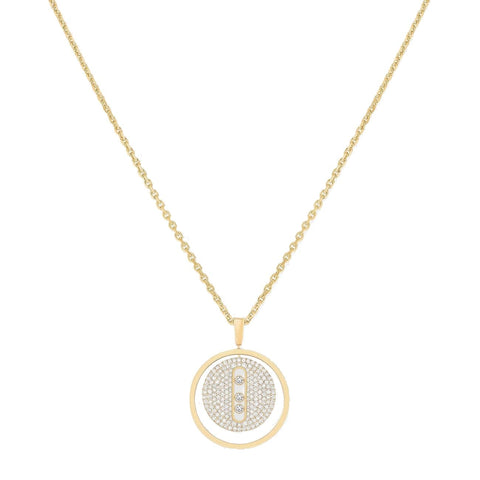 NECKLACE DIAMOND YELLOW GOLD LUCKY MOVE MM PAVÉ