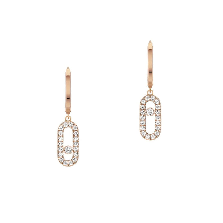 Messika Jewelry - ROSE GOLD DIAMOND EARRINGS MOVE UNO HOOP EARRINGS | Manfredi Jewels