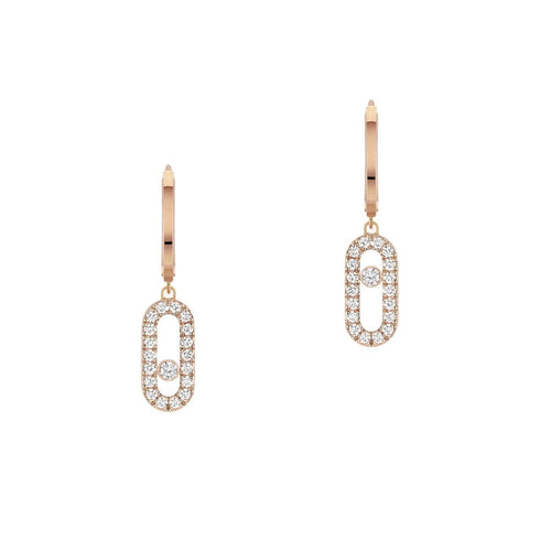 Messika Jewelry - ROSE GOLD DIAMOND EARRINGS MOVE UNO HOOP | Manfredi Jewels